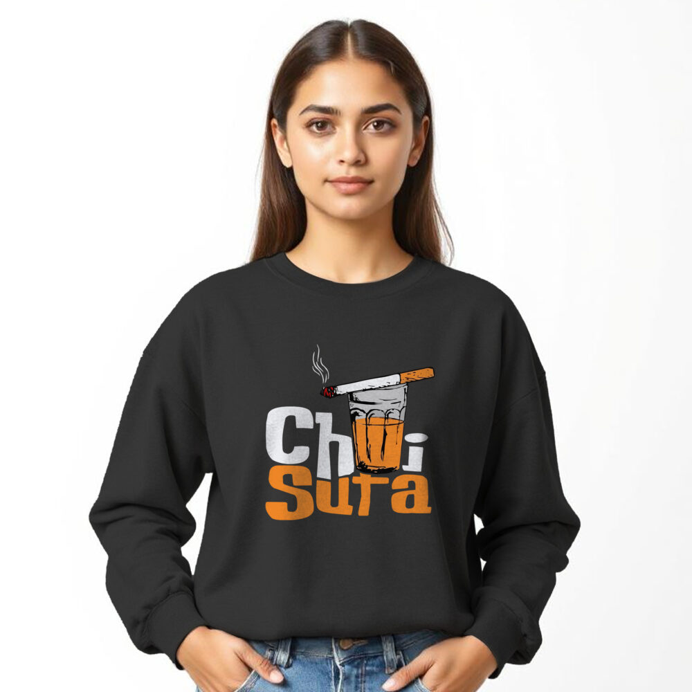 Chai Suta Printed Sweat Shirt for Girl | Desi Style - Image 2