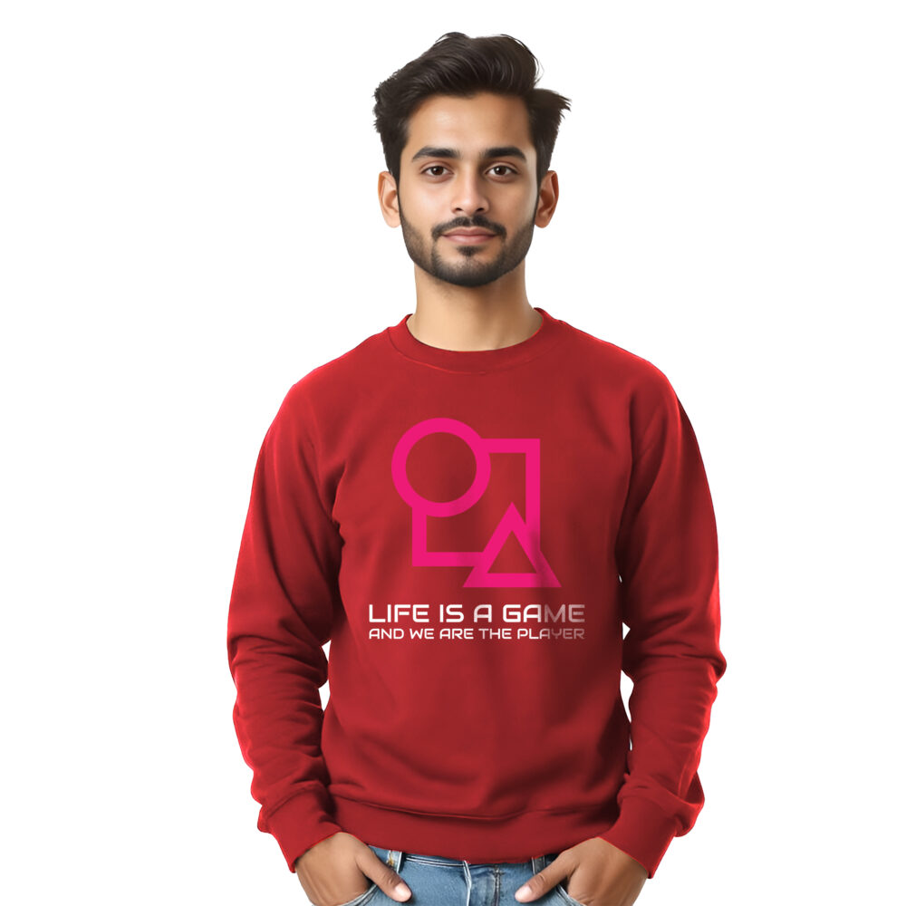 Squad Game Printed Sweat Shirt Red - Image 4