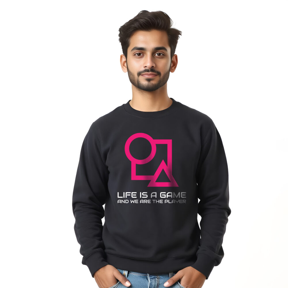 Squad Game Printed Sweat Shirt | Black - Image 5