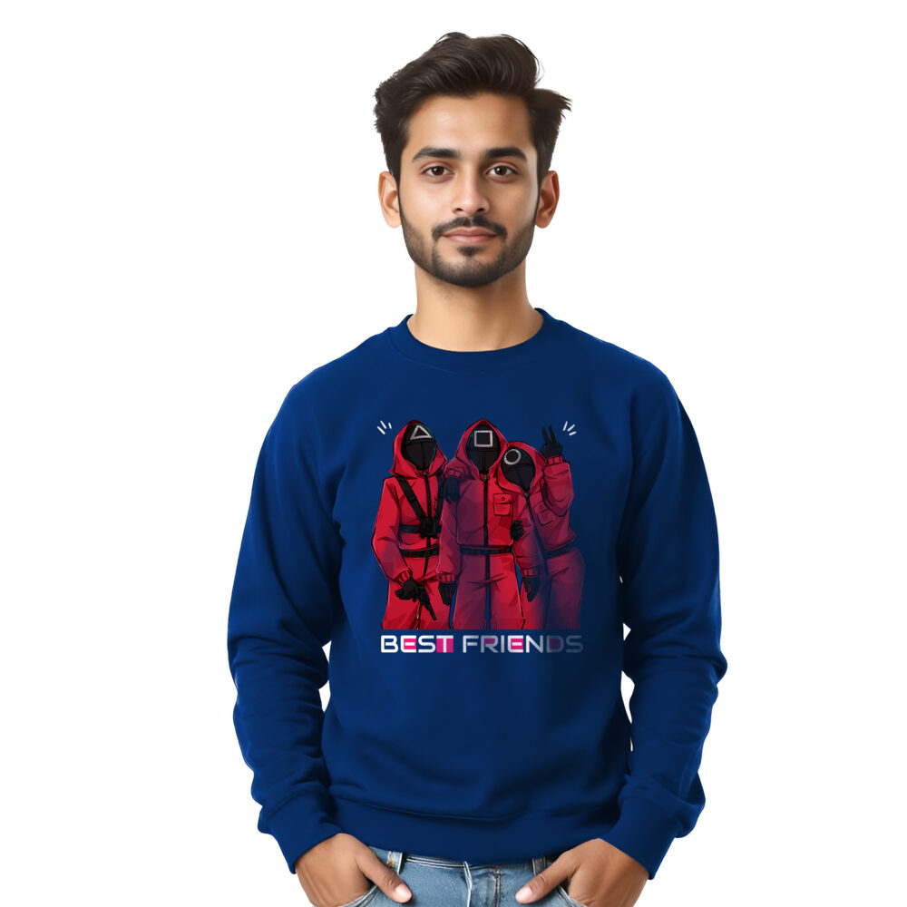 Squad Game Printed Sweat Shirt Blue