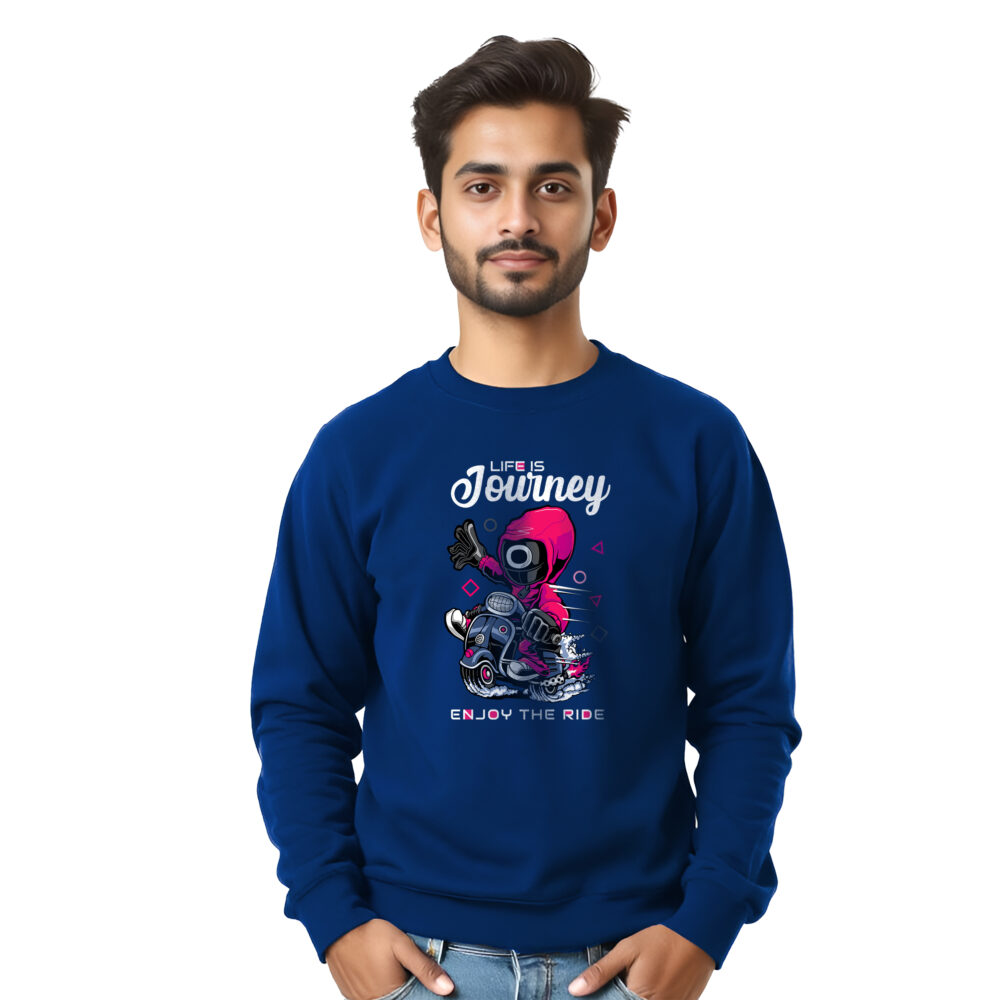 Squad Game Printed Sweat Shirt Blue - Image 4