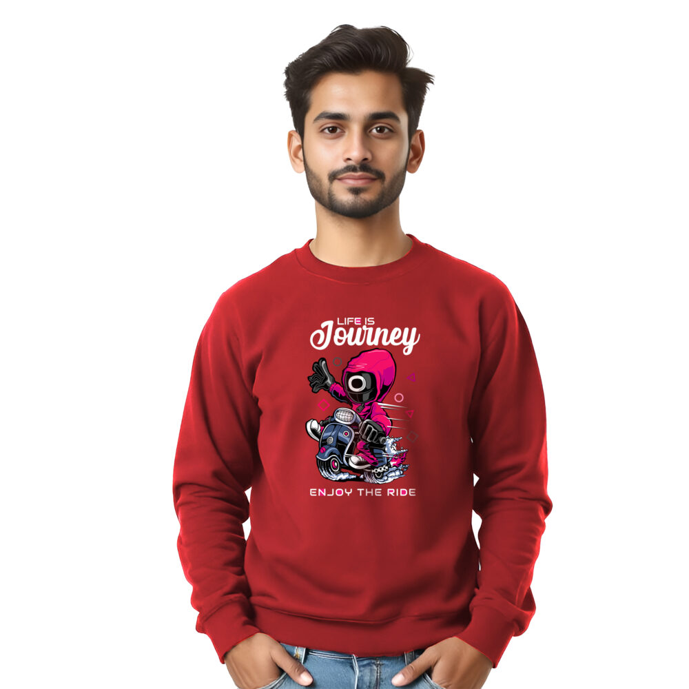 Squad Game Printed Sweat Shirt Red - Image 5