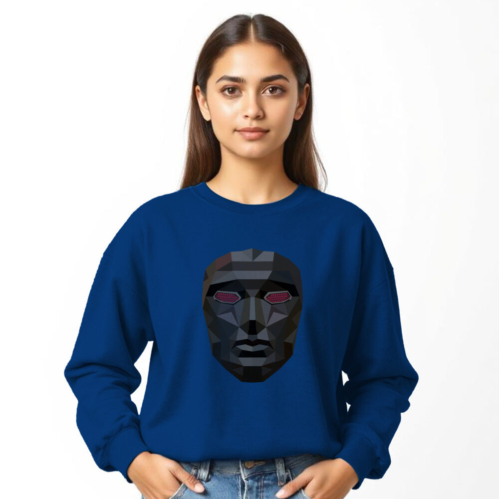 Squad Game Printed Sweat Shirt Girls | Blue - Image 3