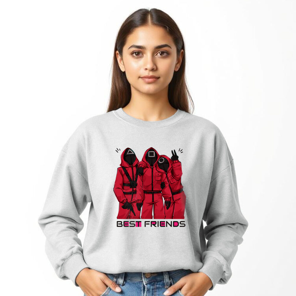 Squad Game Printed Sweat Shirt Girls | Off White - Image 2