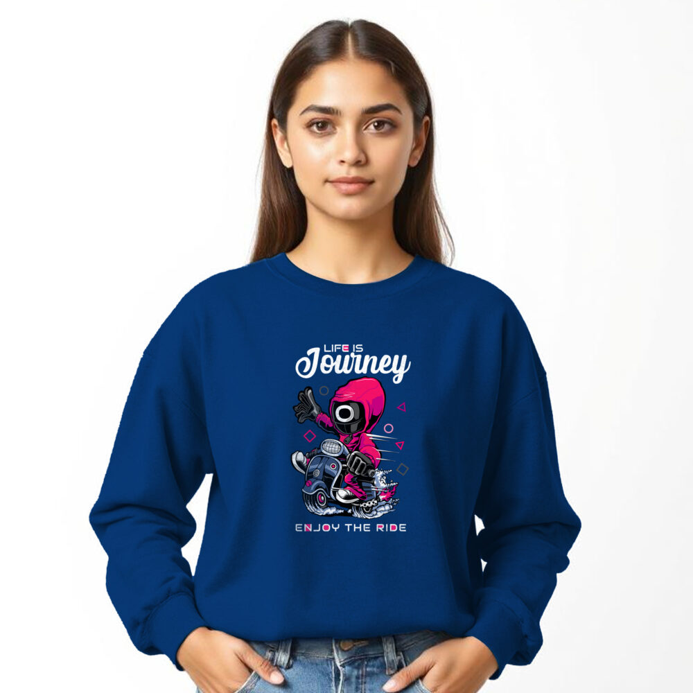 Squad Game Printed Sweat Shirt Girls | Blue - Image 2