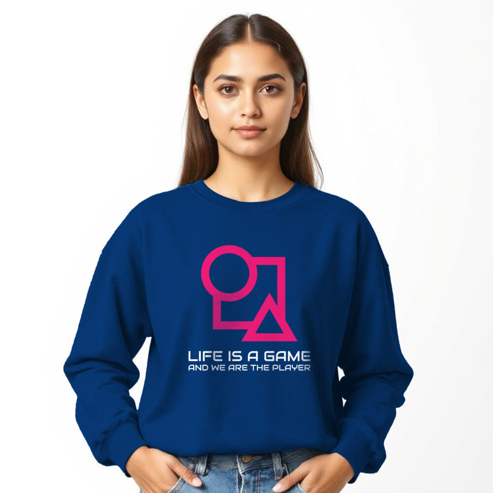 Squad Game Printed Sweat Shirt Girls | Blue