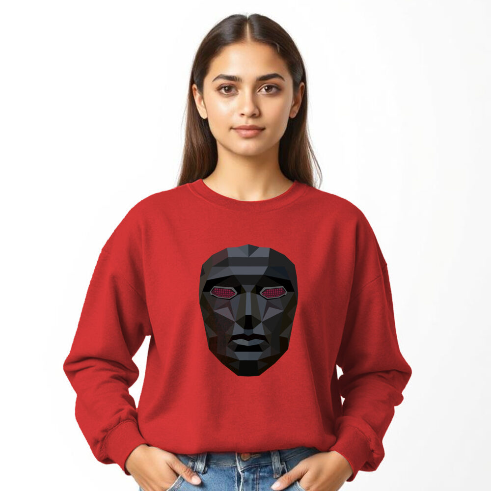 Squad Game Printed Sweat Shirt Girls | Red - Image 2