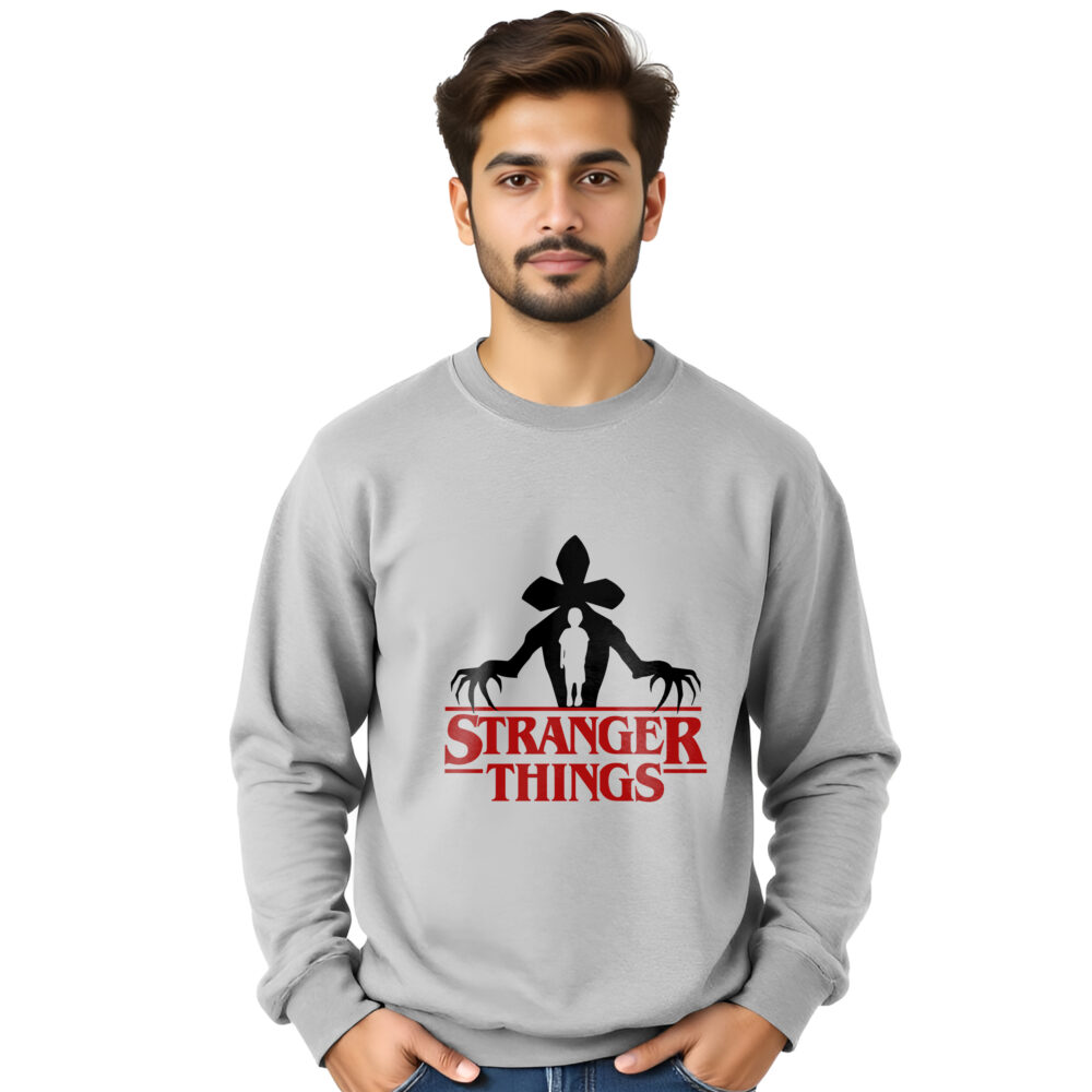 Stranger Things Printed Off White Sweat Shirts | Boys