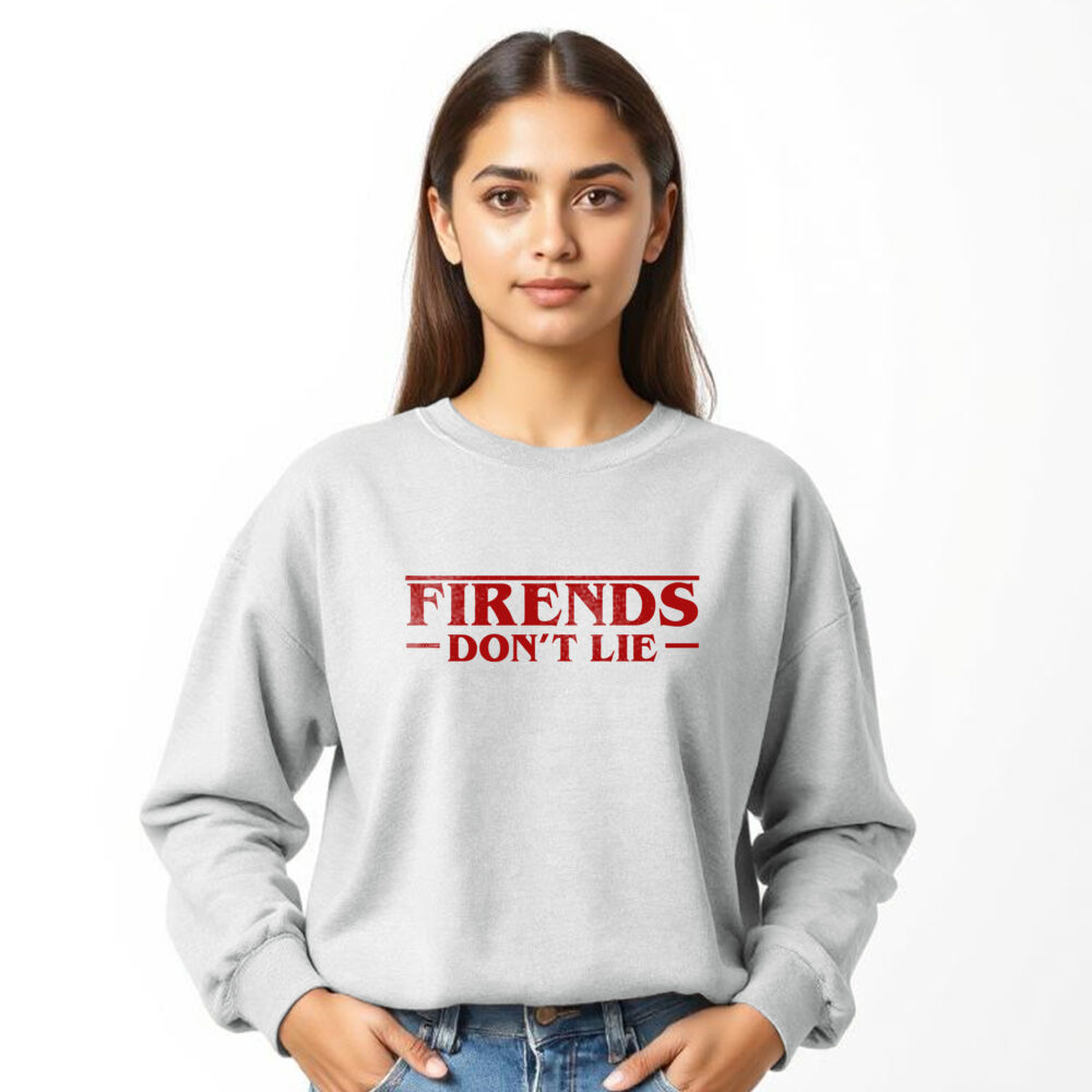 Stranger Things Printed Off White Sweat Shirts | Girls - Image 2