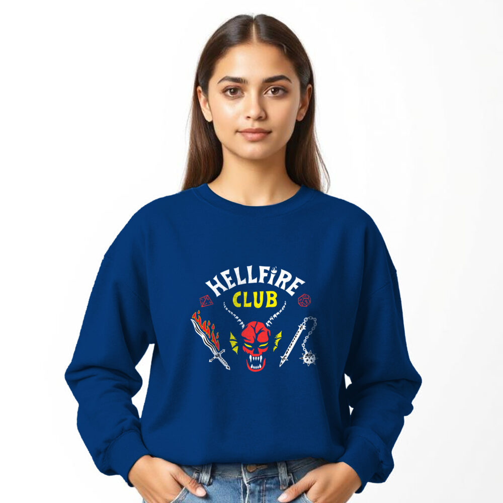 Stranger Things Printed Blue Sweat Shirts | Girls - Image 3