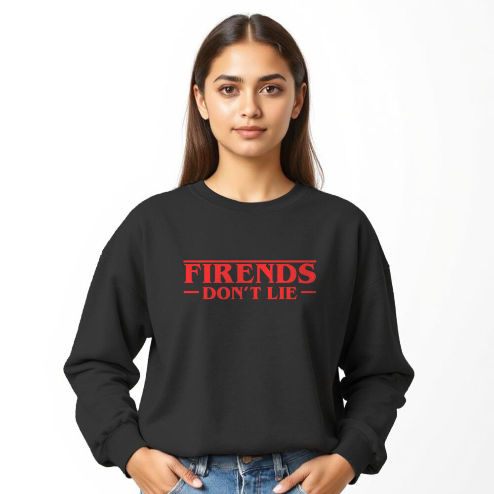 Stranger Things Printed Black Sweat Shirts | Girls - Image 6